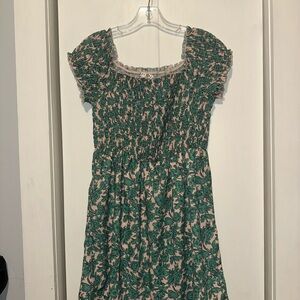 Floral Green and Pink Dress